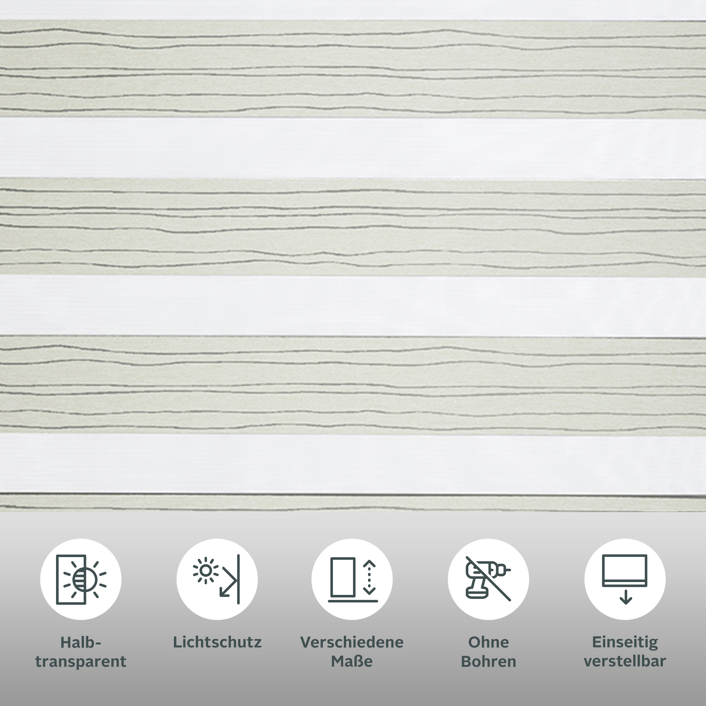 my home Doppelrollo »PAGELLA« Lichtschutz Blendschutz | Sichtschutz | Verdunkelung ohne Bohren freihängend mit eingewebten Chenillefäden NEUHEIT!