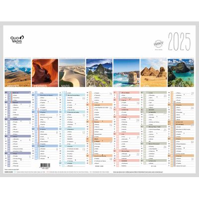 Quo Vadis - Calendrier Fantaisie 7 mois par face - 21 x 27 cm - Terre