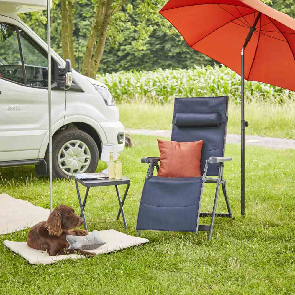 Campingstuhl RELAX PREMIUM XL - dunkelblau - klappbar
