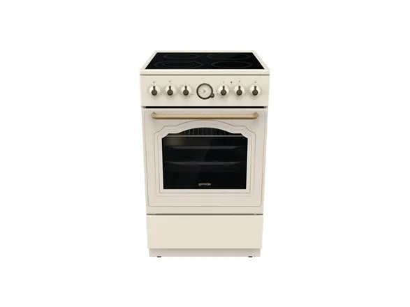 Gorenje Classico GECS5B70CLI - Komfur - med dampfunktion - fritstående - bredde: 50 cm - dybde: 59.4 cm - højde: 85 cm - med selv-rengøring - elfenben