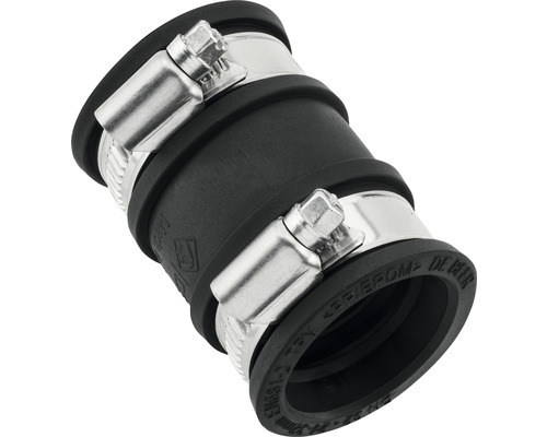 Zwarte kunststof buisverbinder 24 - 32 mm