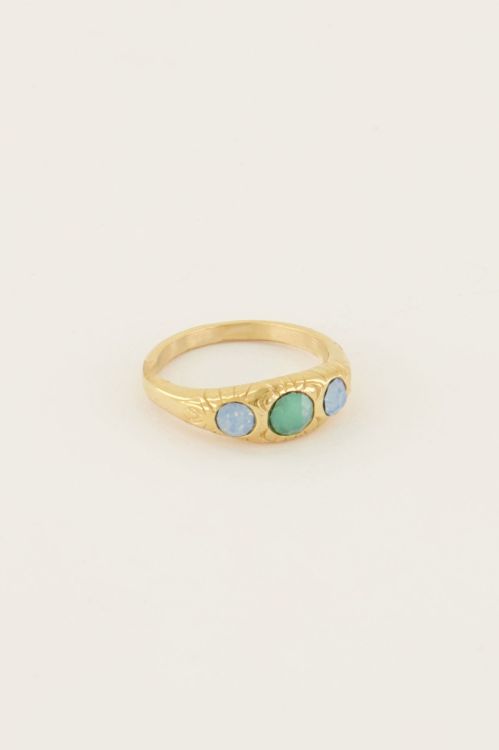 Triple ocean blue ring