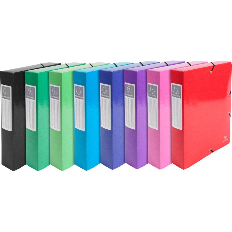 Boîte de classement IDERAMA en carte pelliculée 7/10e - dos 6 cm - couleurs assorties