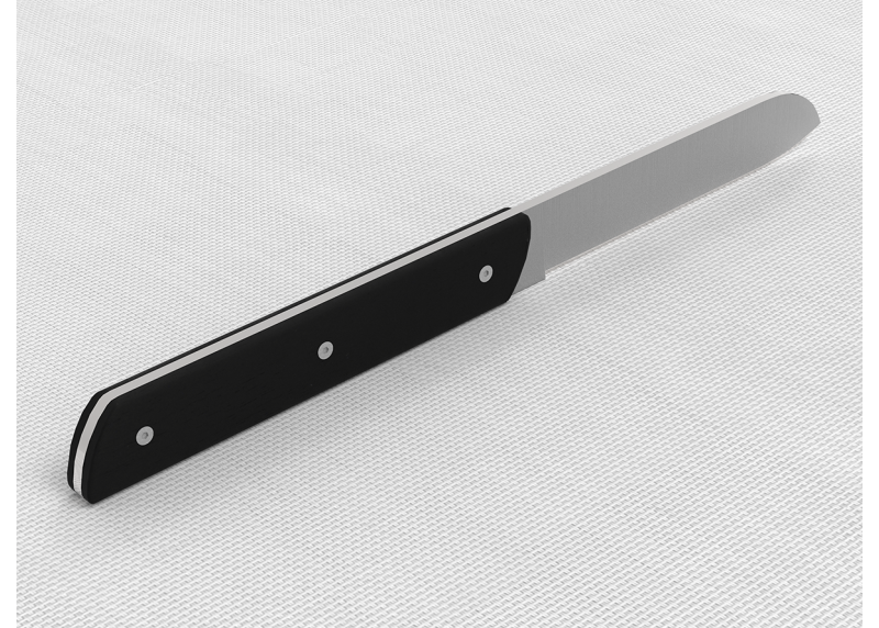 Service de 6 couteaux de table avec un manche en bois d'ébène et lame en acier inoxydable