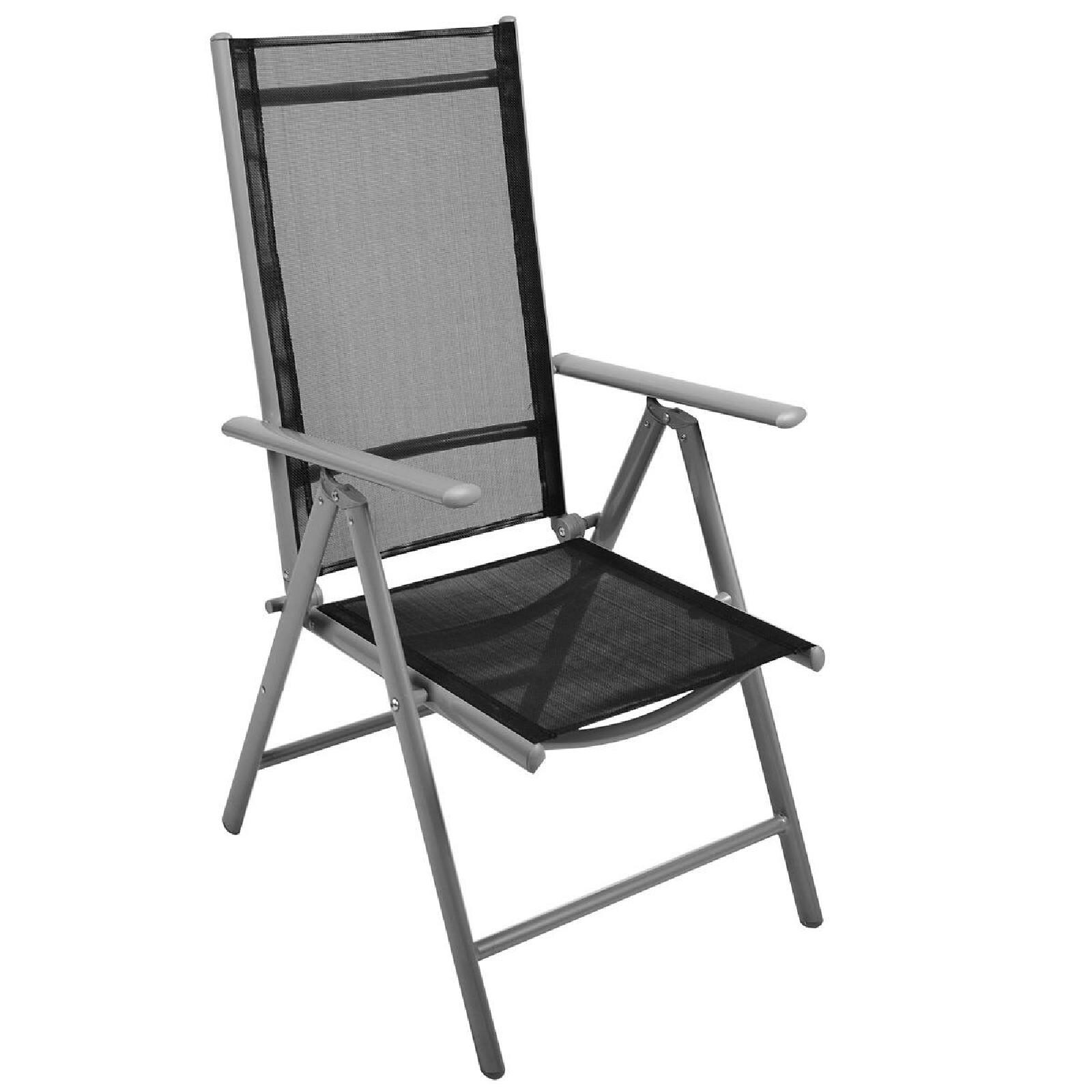 VCM 2er Set Klappstuhl schwarz Klappsessel Gartenstuhl Campingstuhl Liegestuhl