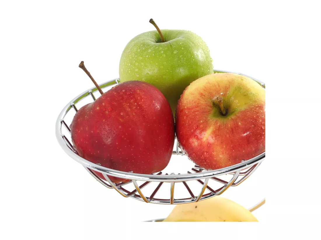 ÉTAGÈRE À FRUITS Stage Métal, à deux étages argenté