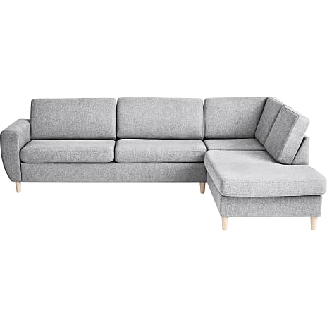 Rom Nordic højrevendt open-end sofa - lysegrå