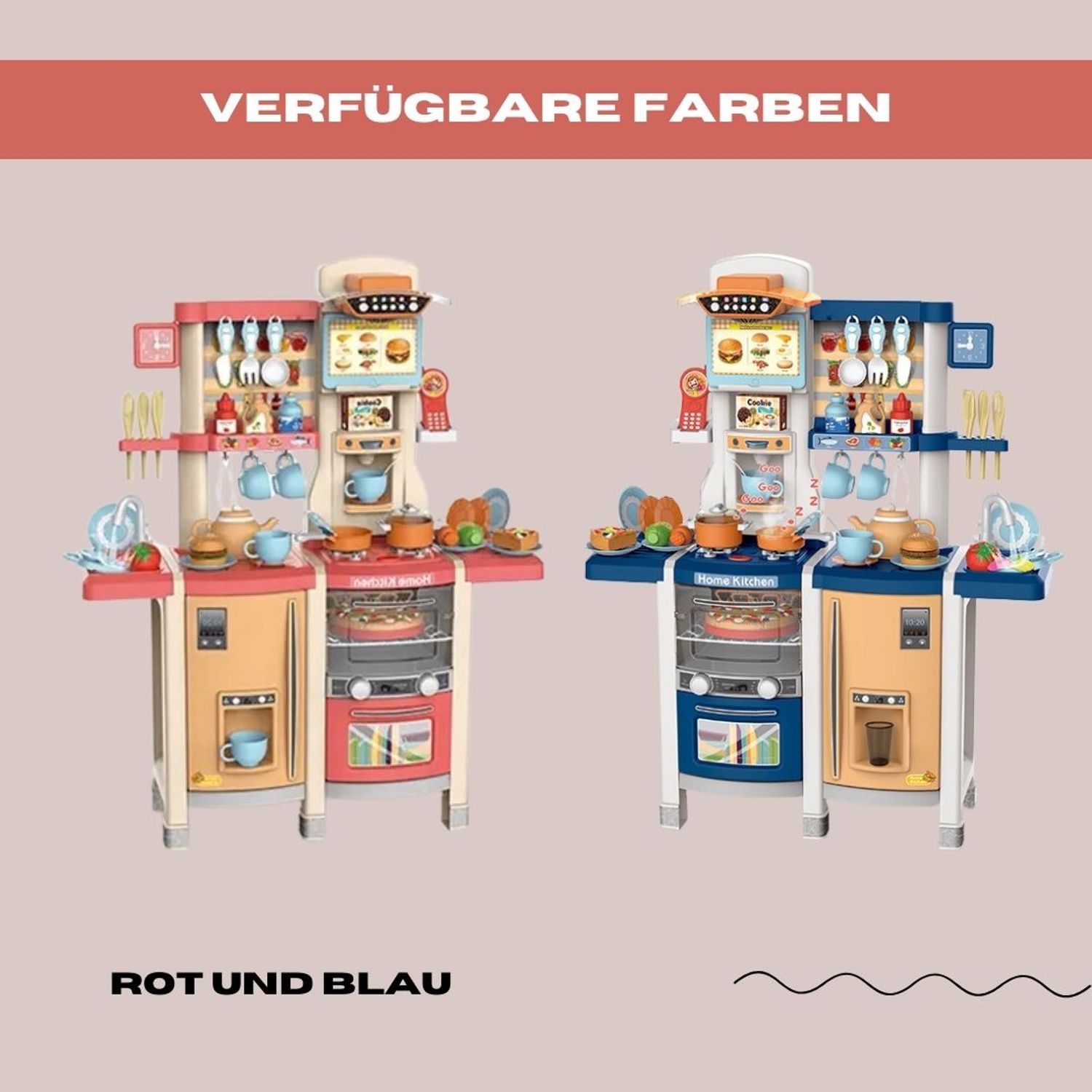 Coemo Kinderküche Susi Spielküche ROT mit extra viel Zubehör