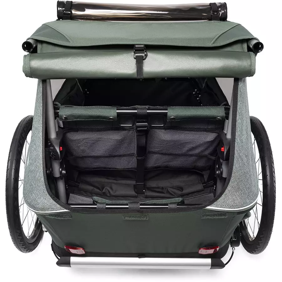 CROOZER Kinderfahrradanhänger Kid Vaaya 2 Jungle green inklusive Wheelblades