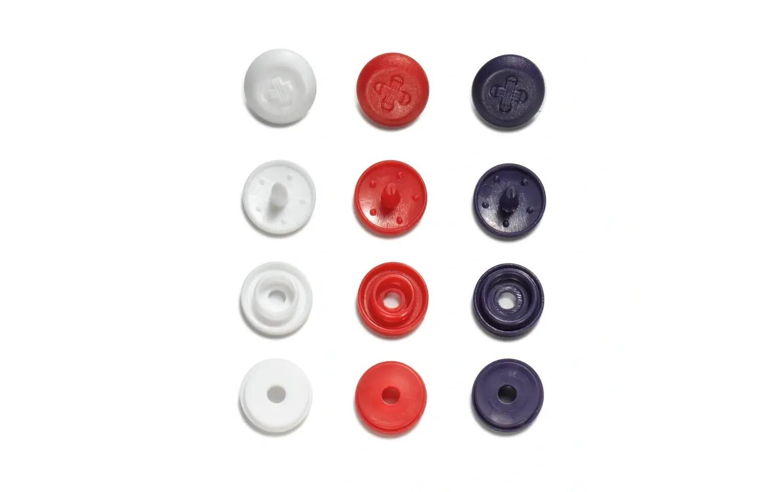 Druckknöpfe Color Snaps Mehrfarbig, Ø 9 mm, 36 StückNähfreie Druckknöpfe Mini