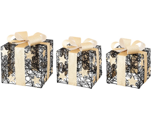 65 LED Cadeauset Lumineo Warm Wit 3 Stuks Zwart