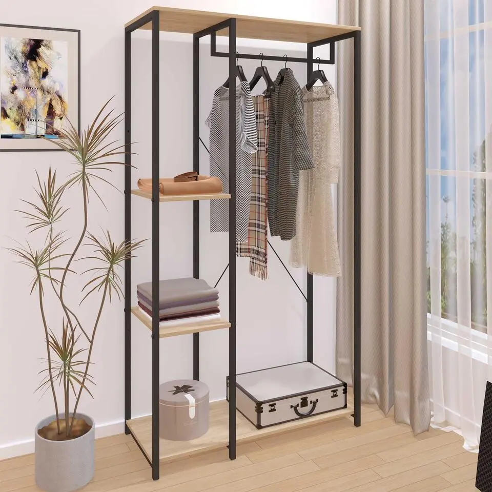 Emob Design Kledingrek Alizee - 90x40x167cm - met kledingroede & 2 legplanken