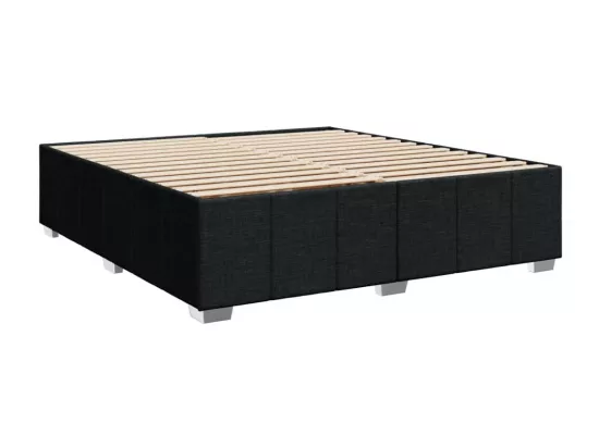 Sommier à lattes de lit avec matelas Noir 180x200 cm Tissu