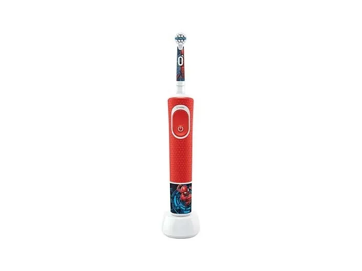 Oral-B Vitality Pro Kids Spiderman, Barn, Roterende, pulserende tandbørste, Daglig pleje, Sensitiv, Super sensitive, Blå, Rød, 7800 Omdrejninger pr. minut, 4 x 30 sek.