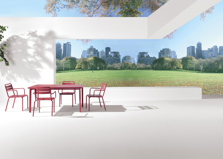 Emu Star aluminium tuinstoel met armleuning grijs/groen