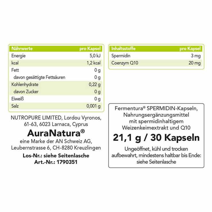 Fermentura Spermidin Kapseln, 30 St