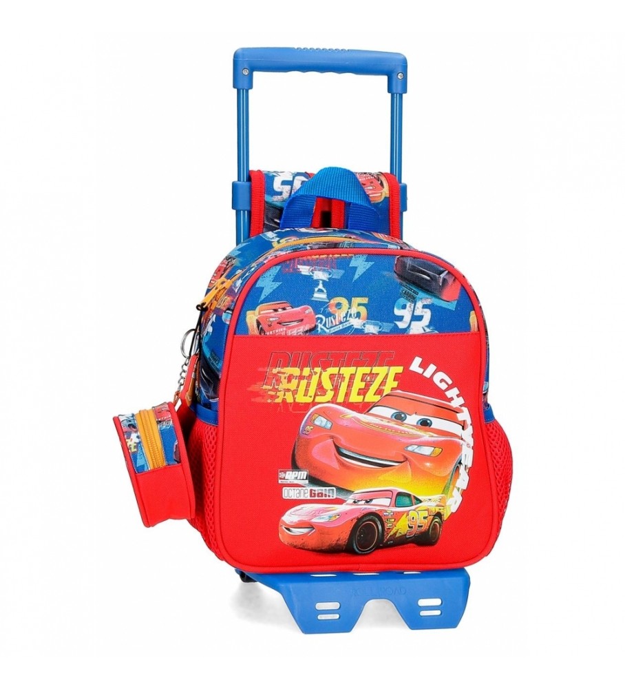 Mochila Joumma Bags Cars Rusteze vermelha - 23x25x10cm -