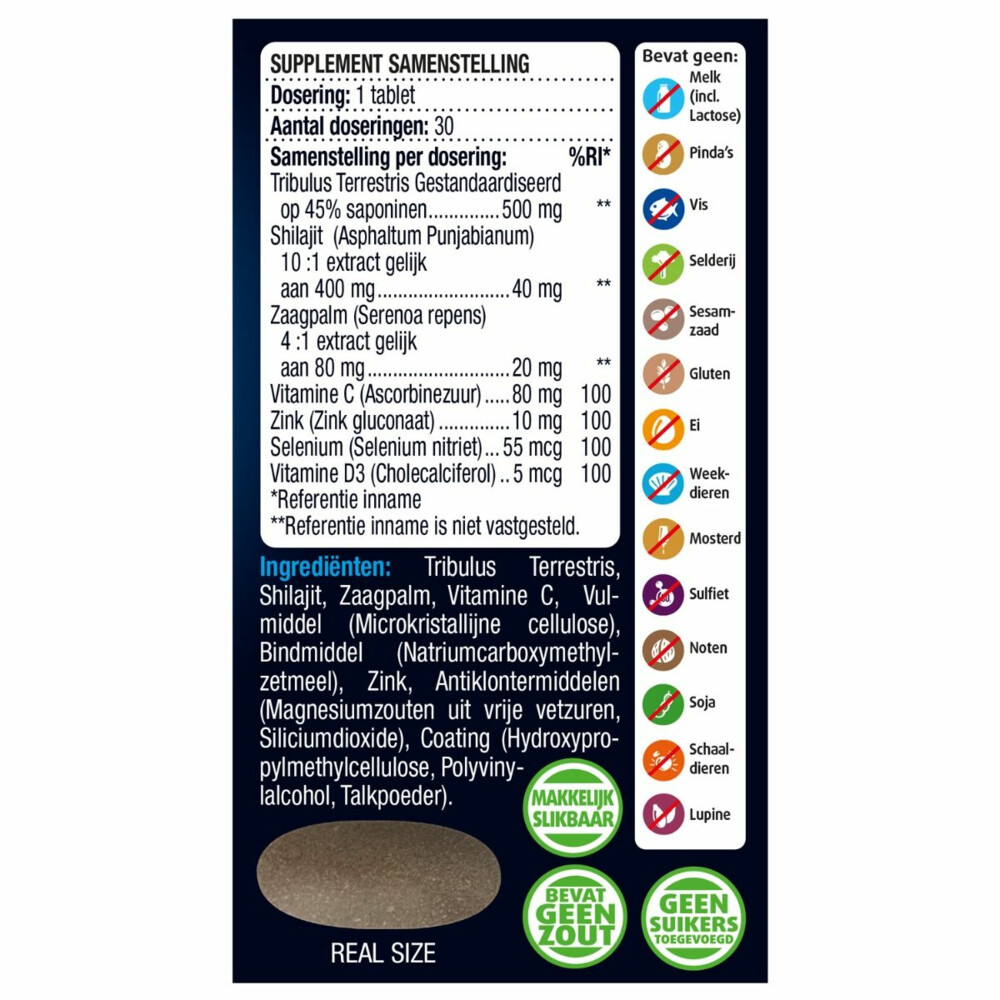 Lucovitaal Testosteron Mannen Support 30 tabletten