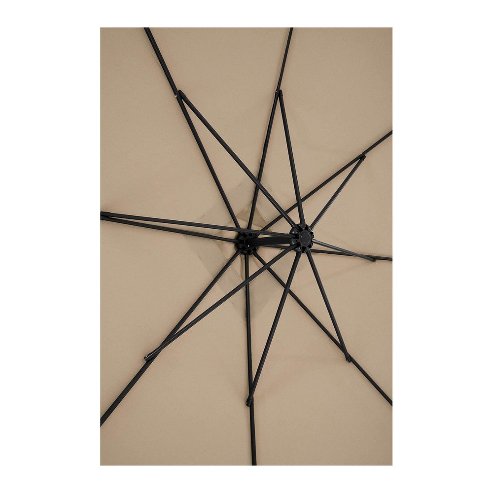 Parasol déporté - taupe - rectangulaire - 250 x 250 cm - inclinable