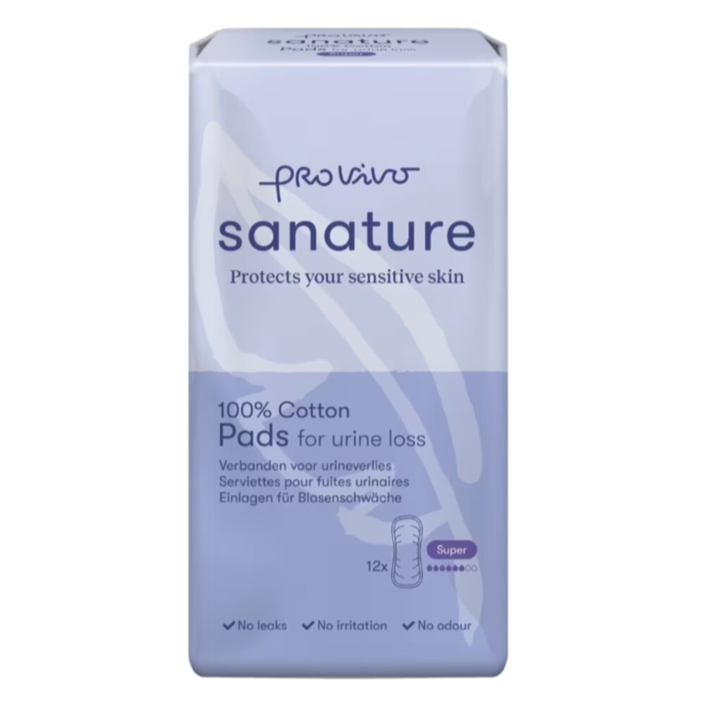 Sanature Pro Vivo 100% Katoen Verbanden voor Urineverlies Mini Plus14 stuks