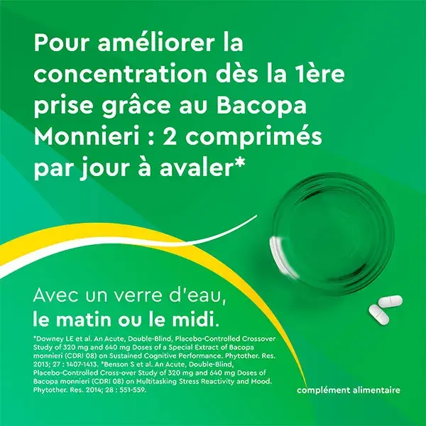 Euphytose Stress Concentration 30 comprimés + Berocca Boost vitamines 30 comprimés effervescents
