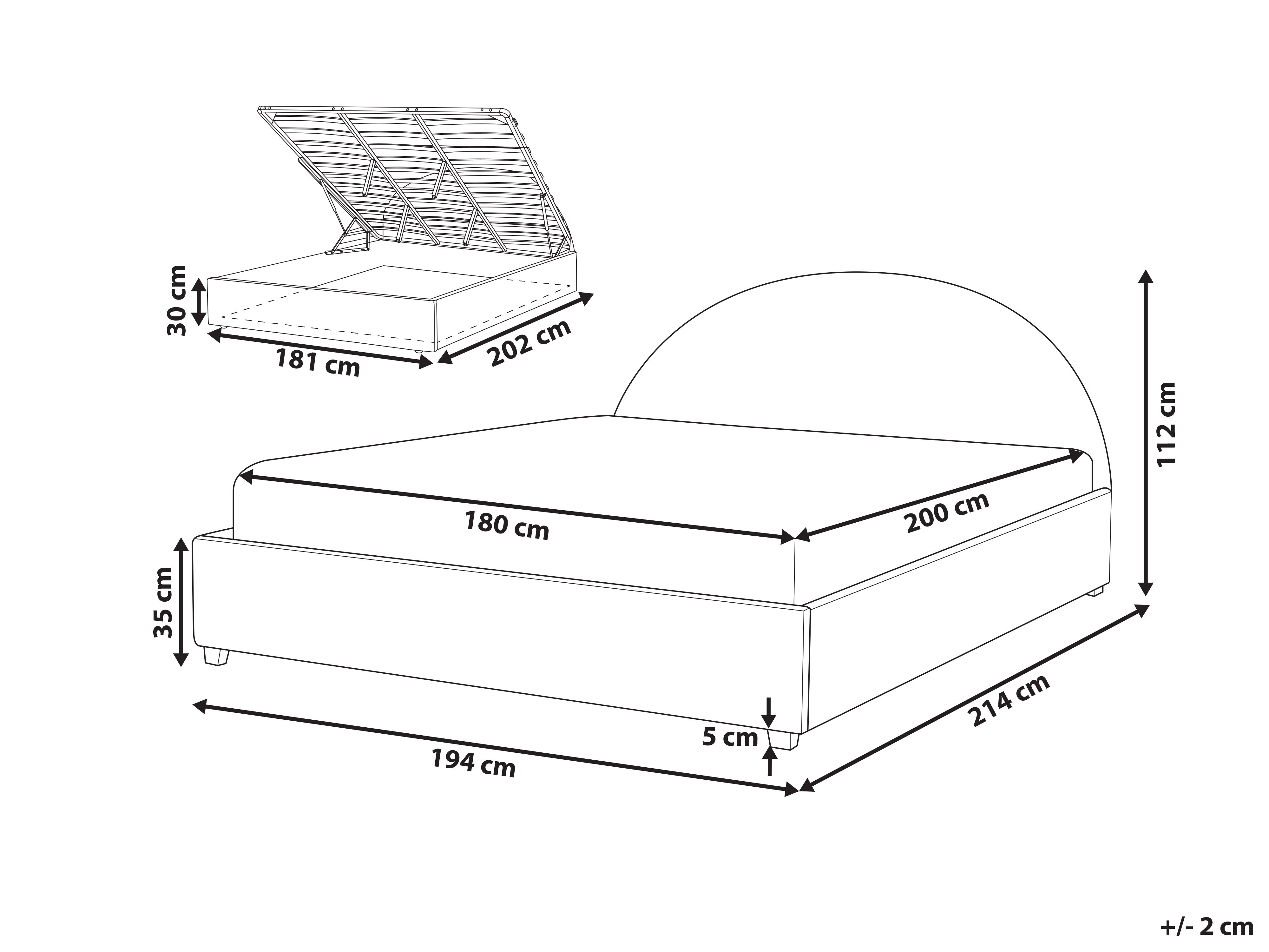 Bed met opbergruimte Stof VAUCLUSE 180 x 200 cm Zandbeige