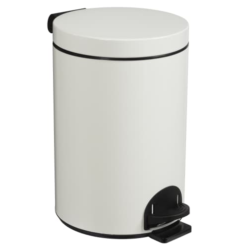 Poubelle métal à pédale 14L blanc Rossignol