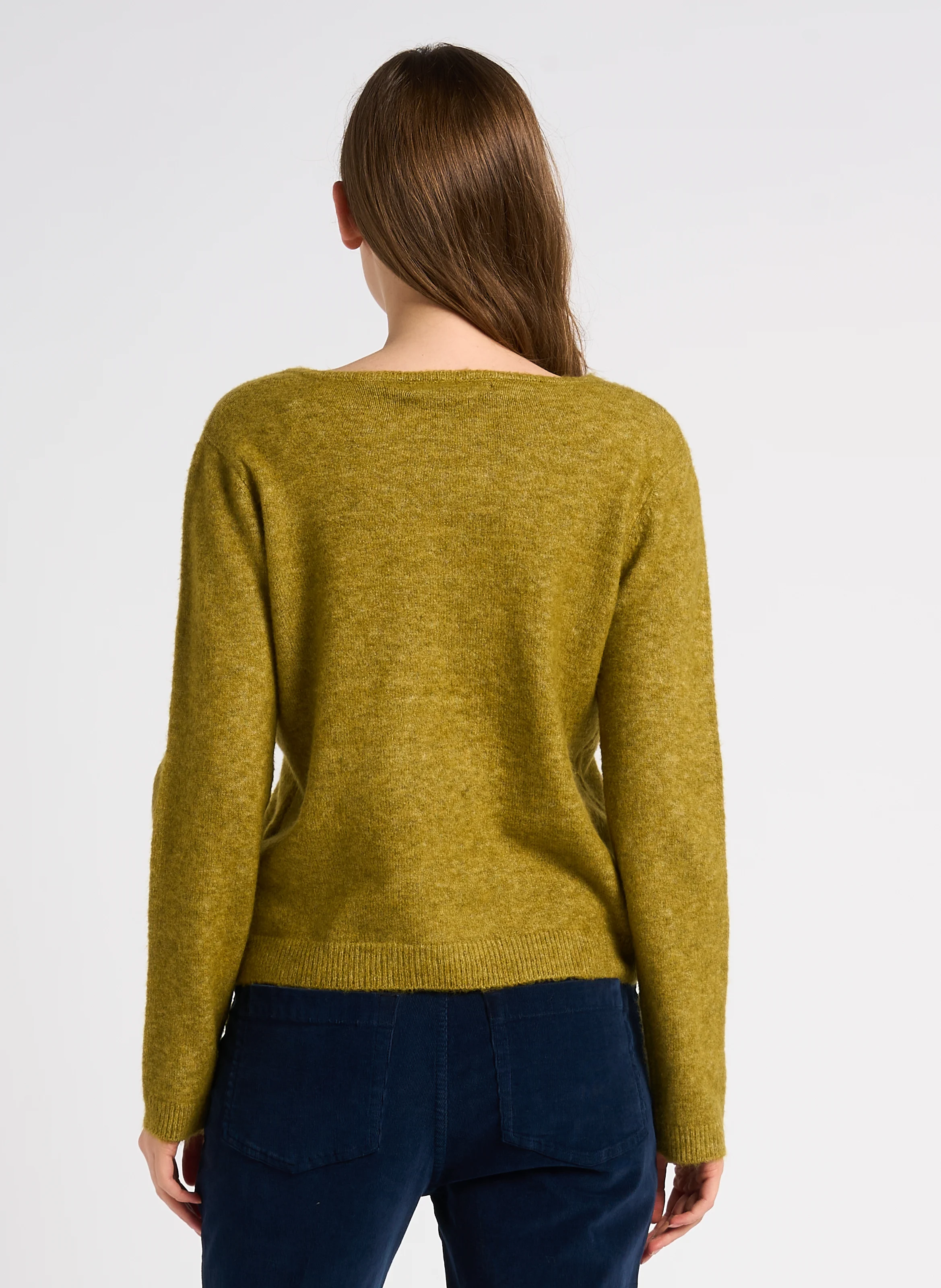 Pull ajusté à col V | Vert