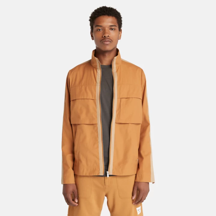 Jaqueta Timberland x Icebreaker de algodão merino para homem na cor laranja.