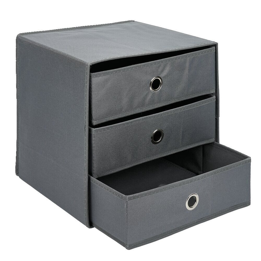 Rangement textile Box Cube 3 tiroirs 31x29x31cm