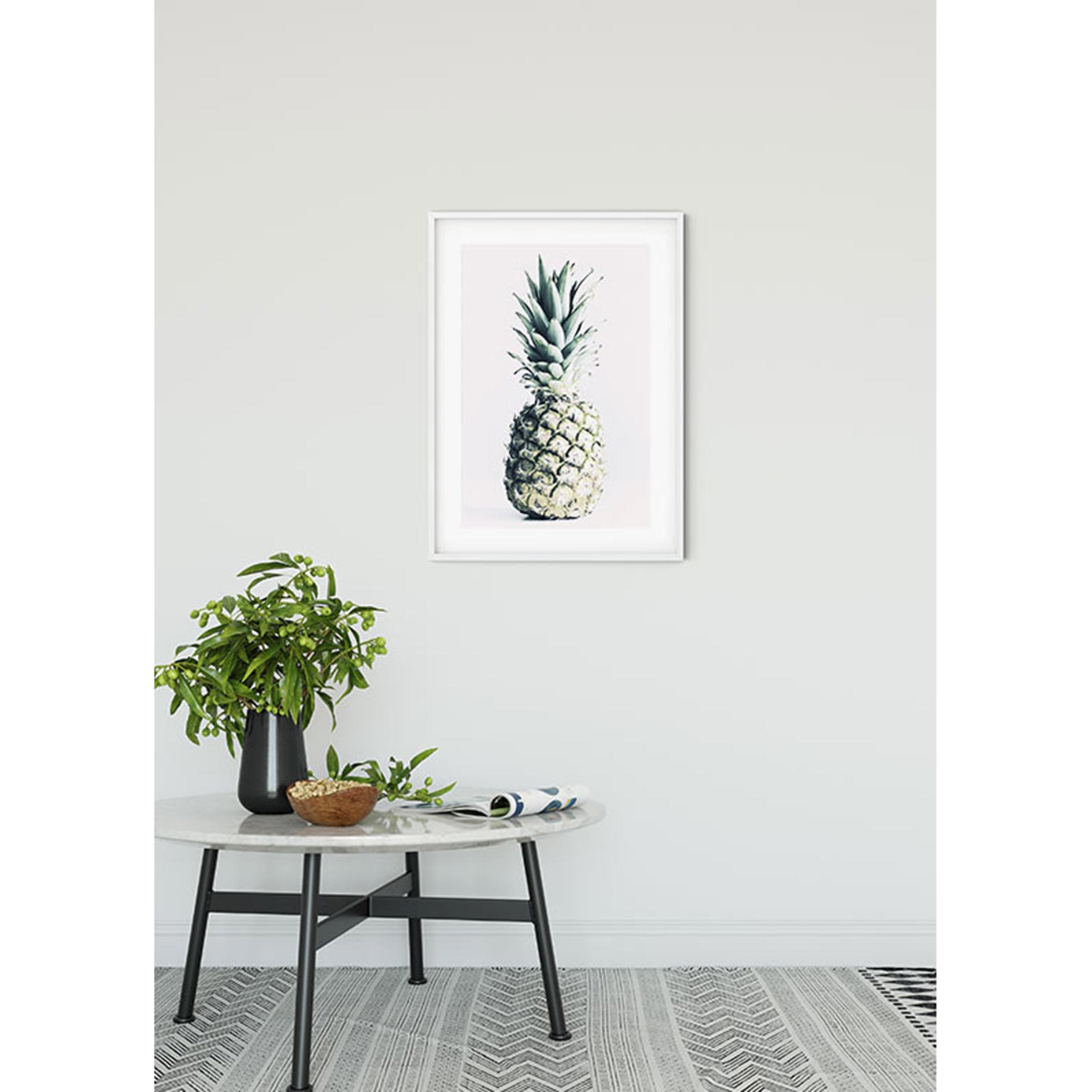 Wandbild PINEAPPLE - rosa-grün-bunt - 50x70 cm