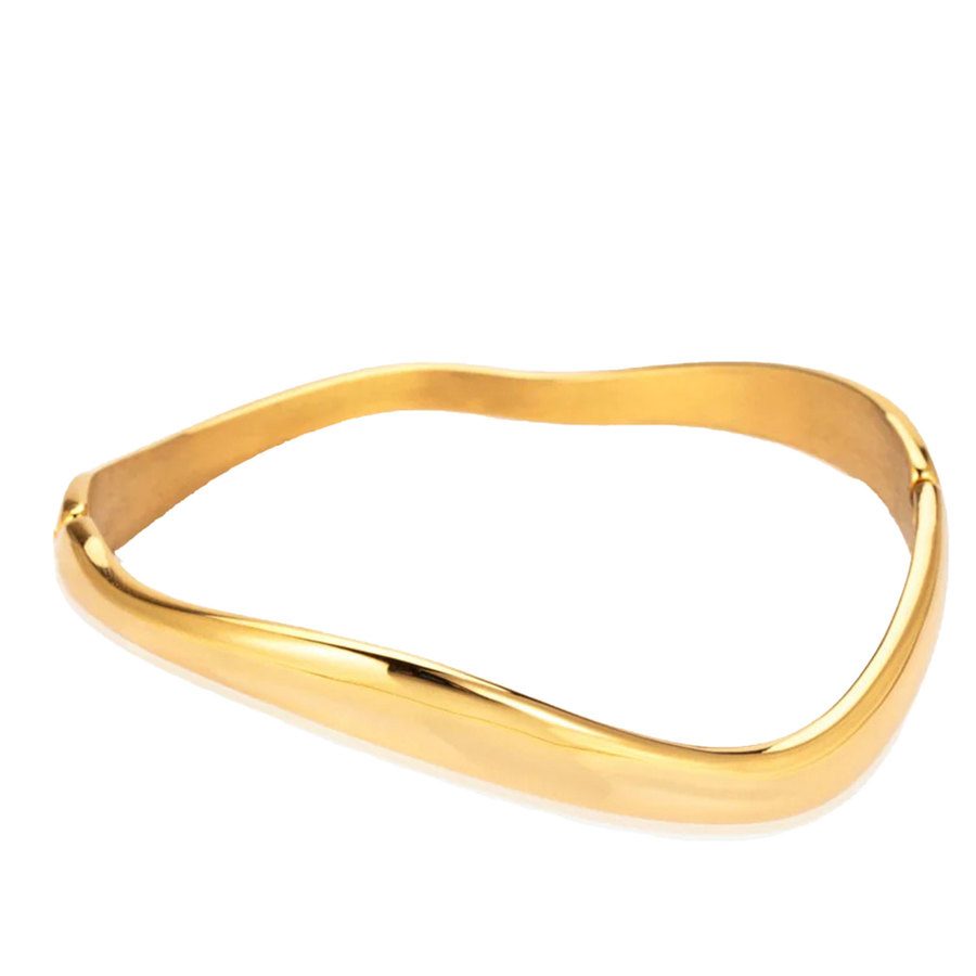 Sistie2ND Wavy Bracelet Gold Plated 17,5cm
