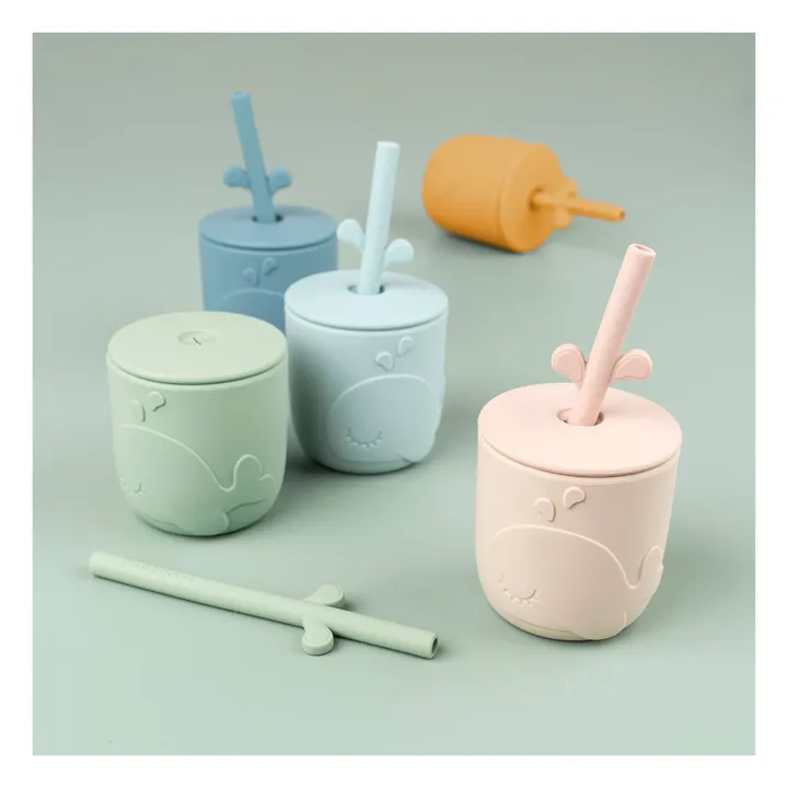 Done by deer Gobelet et paille Wally - Set de 2 | Vert