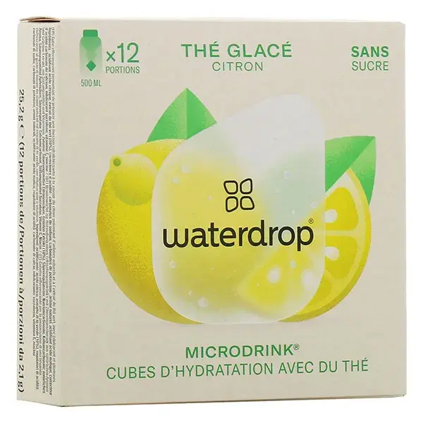 Waterdrop Microdrink Hidratação Chá Gelado Sabor Limão 12 Cubos para Água