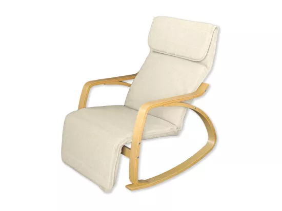 Fauteuil relax à bascule avec repose-pieds réglable mod. ZEN BLANC par Yelloo