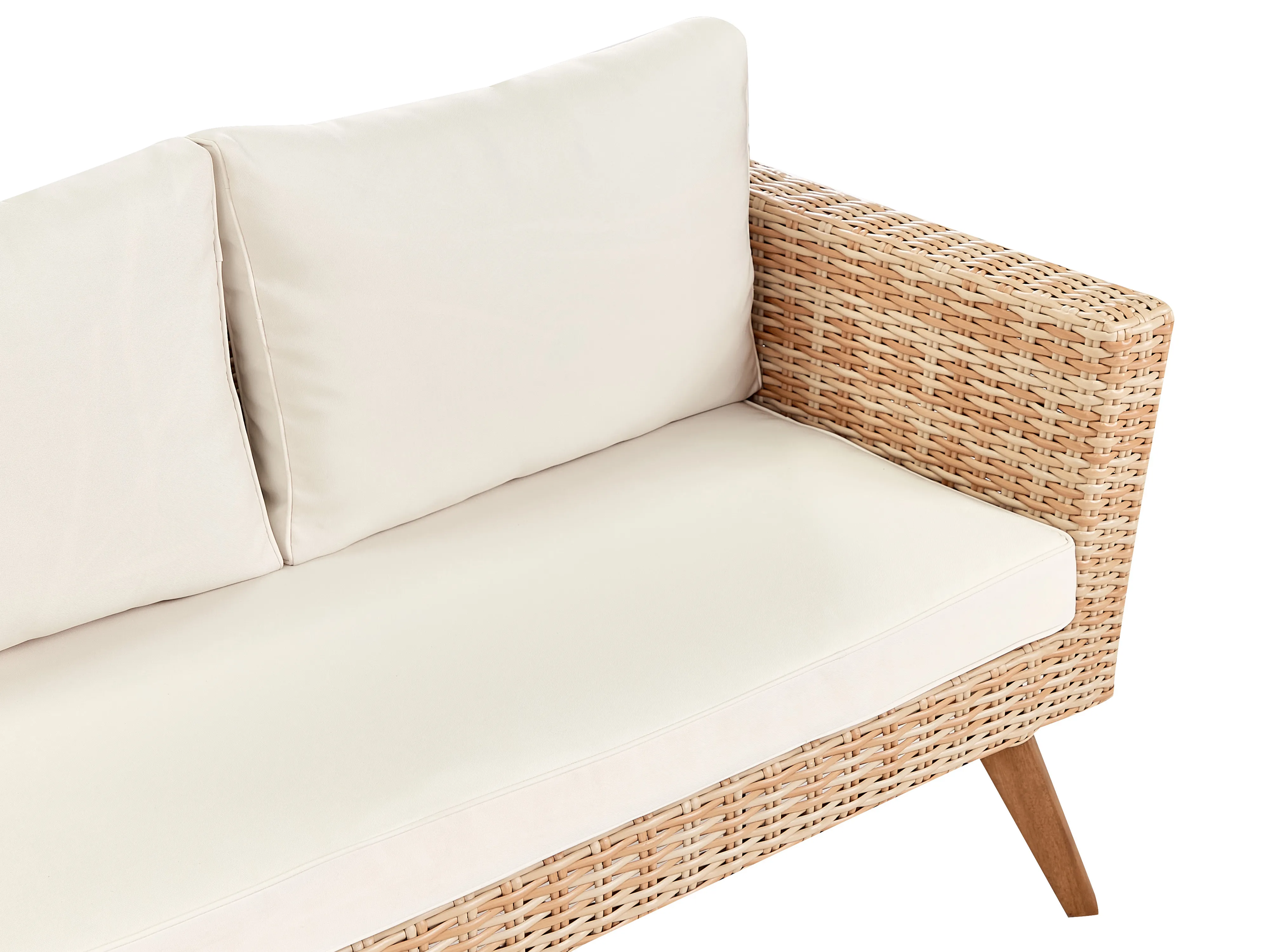 Loungeset met tafel 5-zits VITTORIA XL PE rotan Gebroken wit