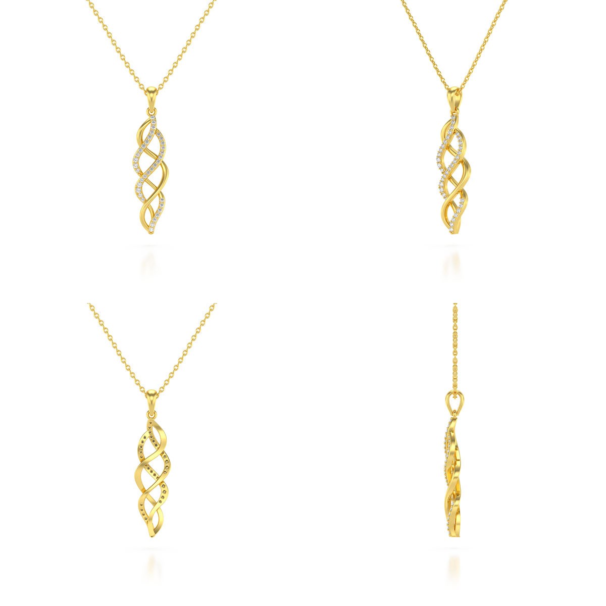 Collier Pendentif ADEN Or 585 Jaune Diamant Chaine Or 585 incluse 2.694grs