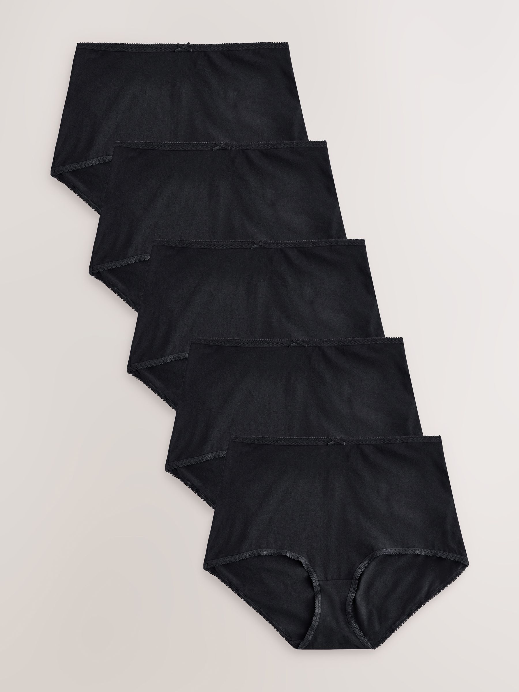 Zwart - Set van 5 slips met hoog katoengehalte