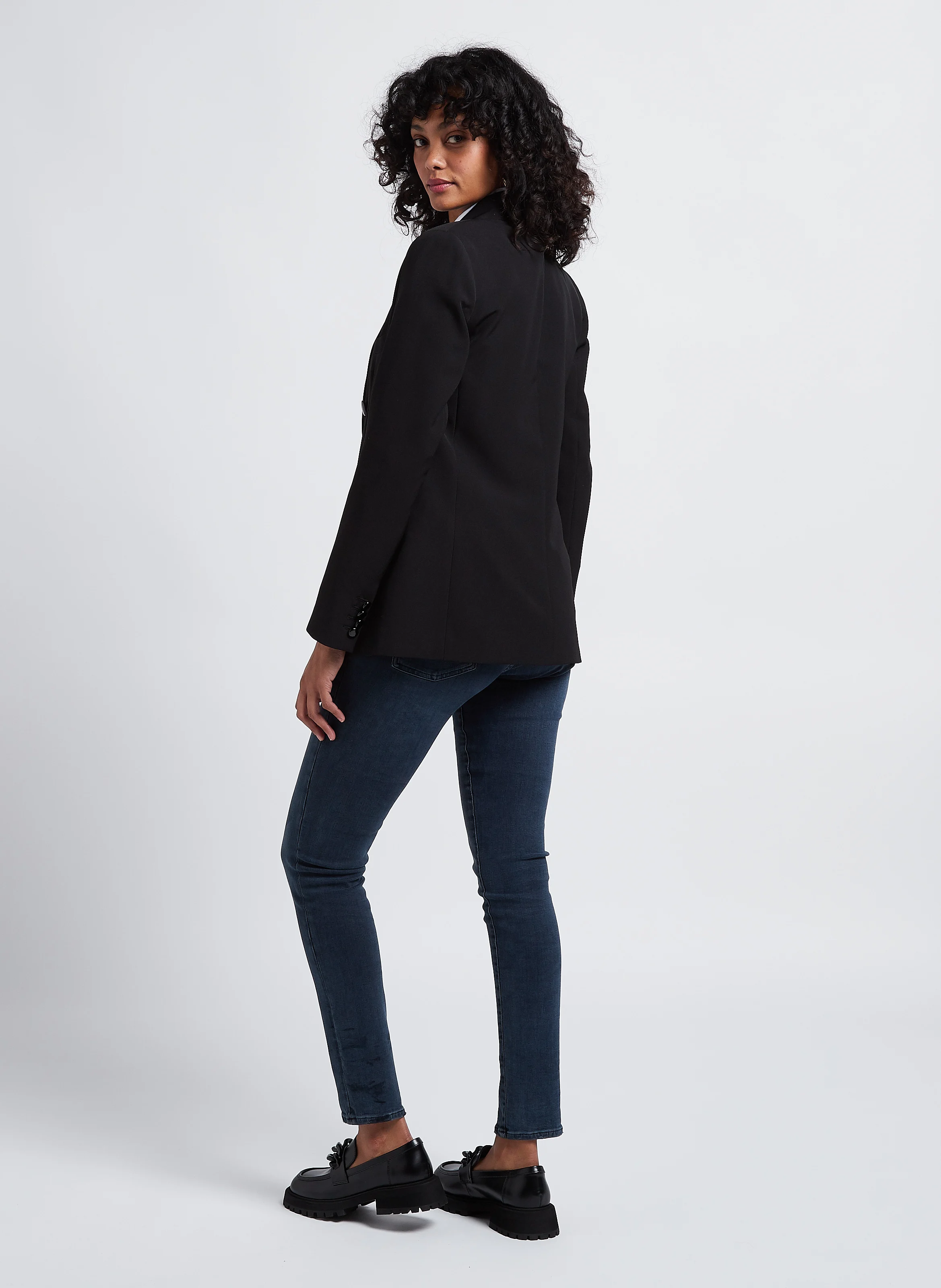 PYPER - Jean skinny taille basse en denim délavé | Bleu