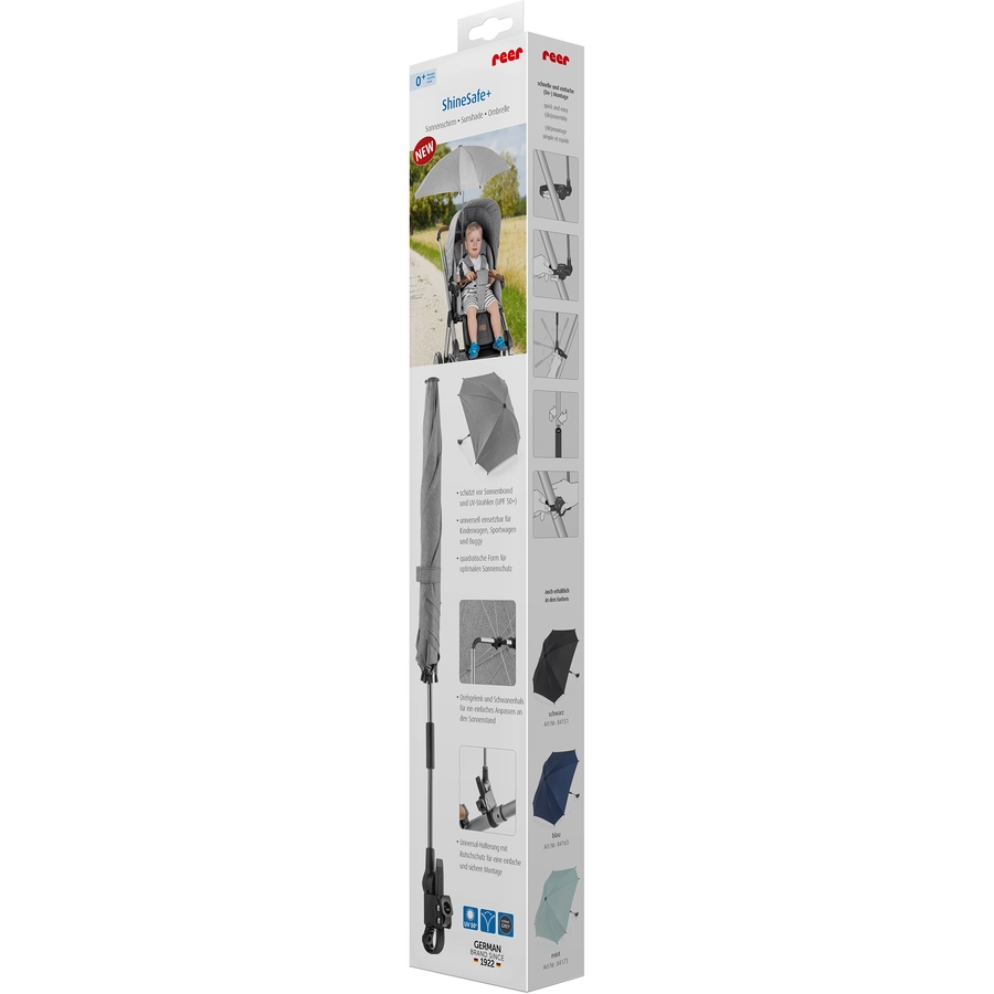 reer Sonnenschirm ShineSafe+, grau-melange
