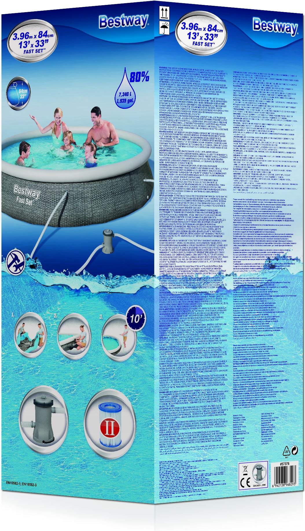Bestway opblaas zwembad Fast Set D 396 H 84 cm