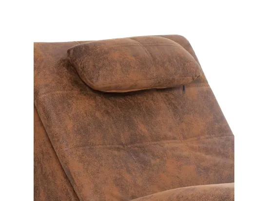 Prolenta Premium - Chaise longue de massage avec oreiller Marron Similicuir daim