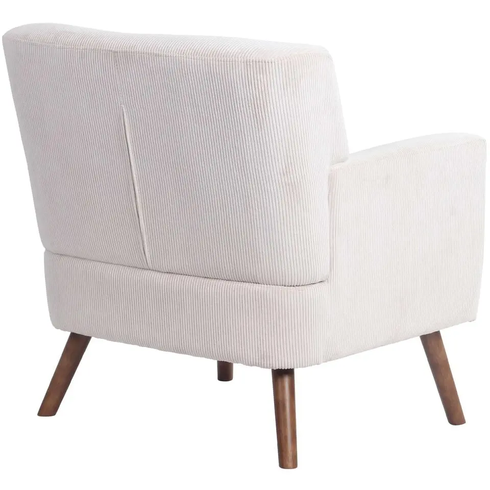 CLP Fauteuil Kioni bruin Frame - Ribstof - creme