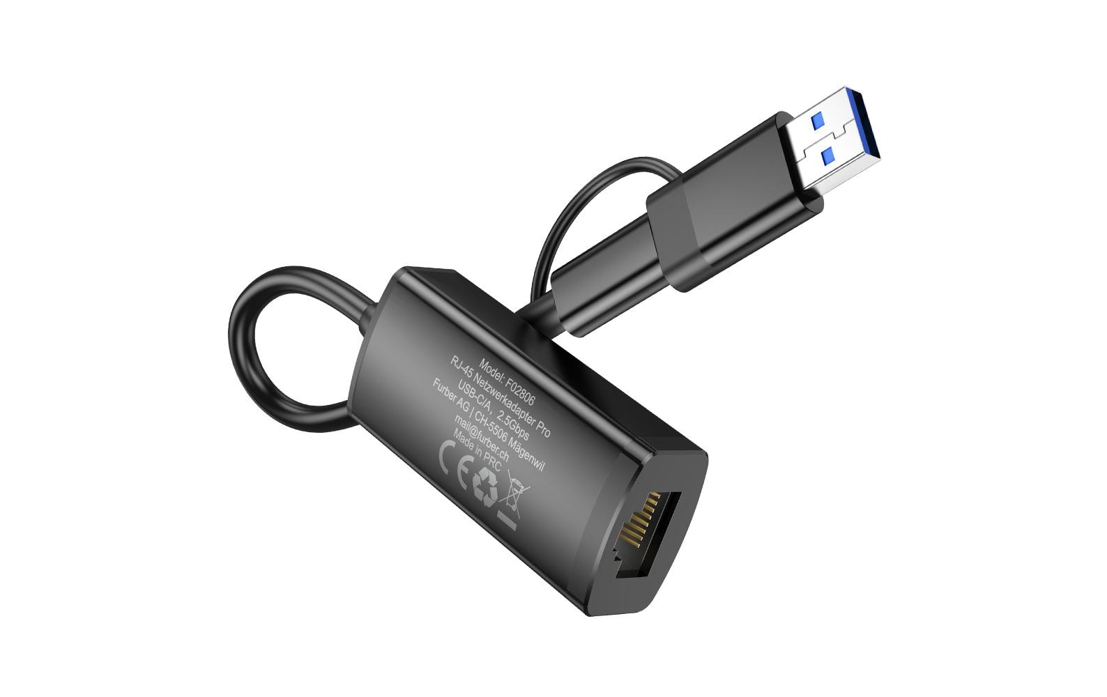 Netzwerk-Adapter Pro USB-C/A – RJ45 2.5G-LANKompakter Adapter für Mobilgeräte ohne RJ45-Anschluss