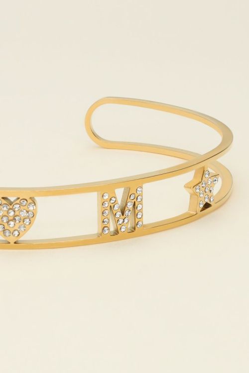 Open bangle met initial