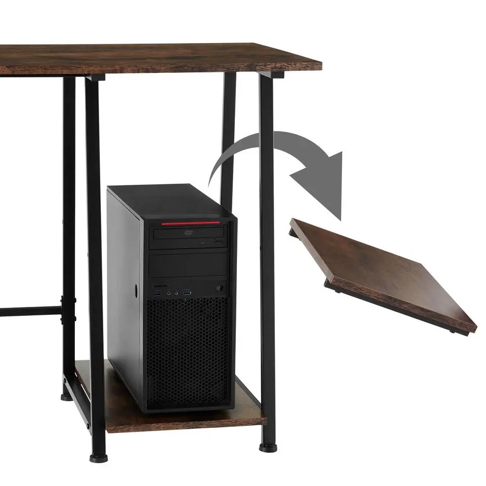 tectake Bureau Paisley 120x50x73,5cm, Industrieel Hout Donker, Rustiek