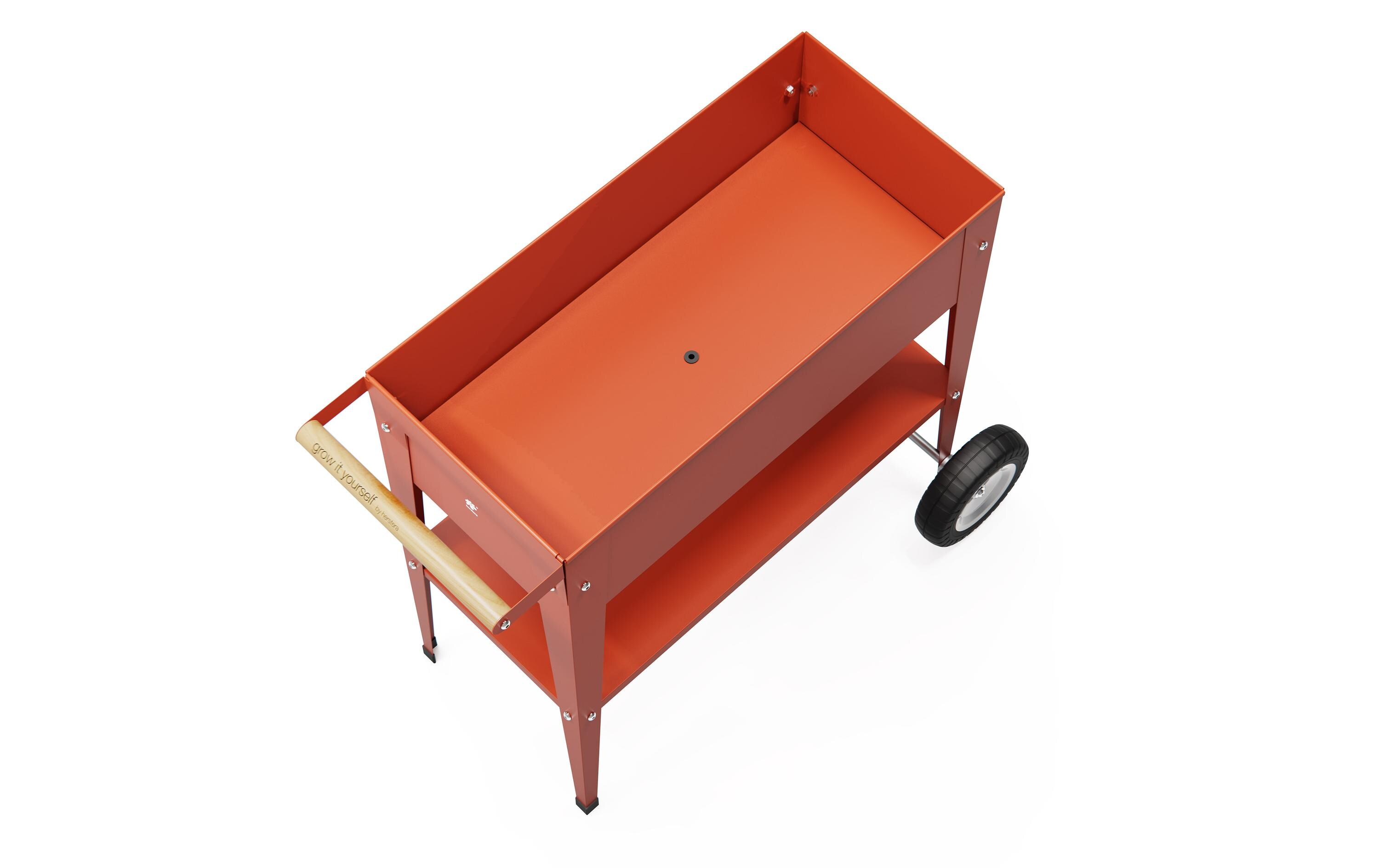 Hochbeet Urban Garden Trolley 75 x 35 x 80cm, Rot<br>Mobiles Beet