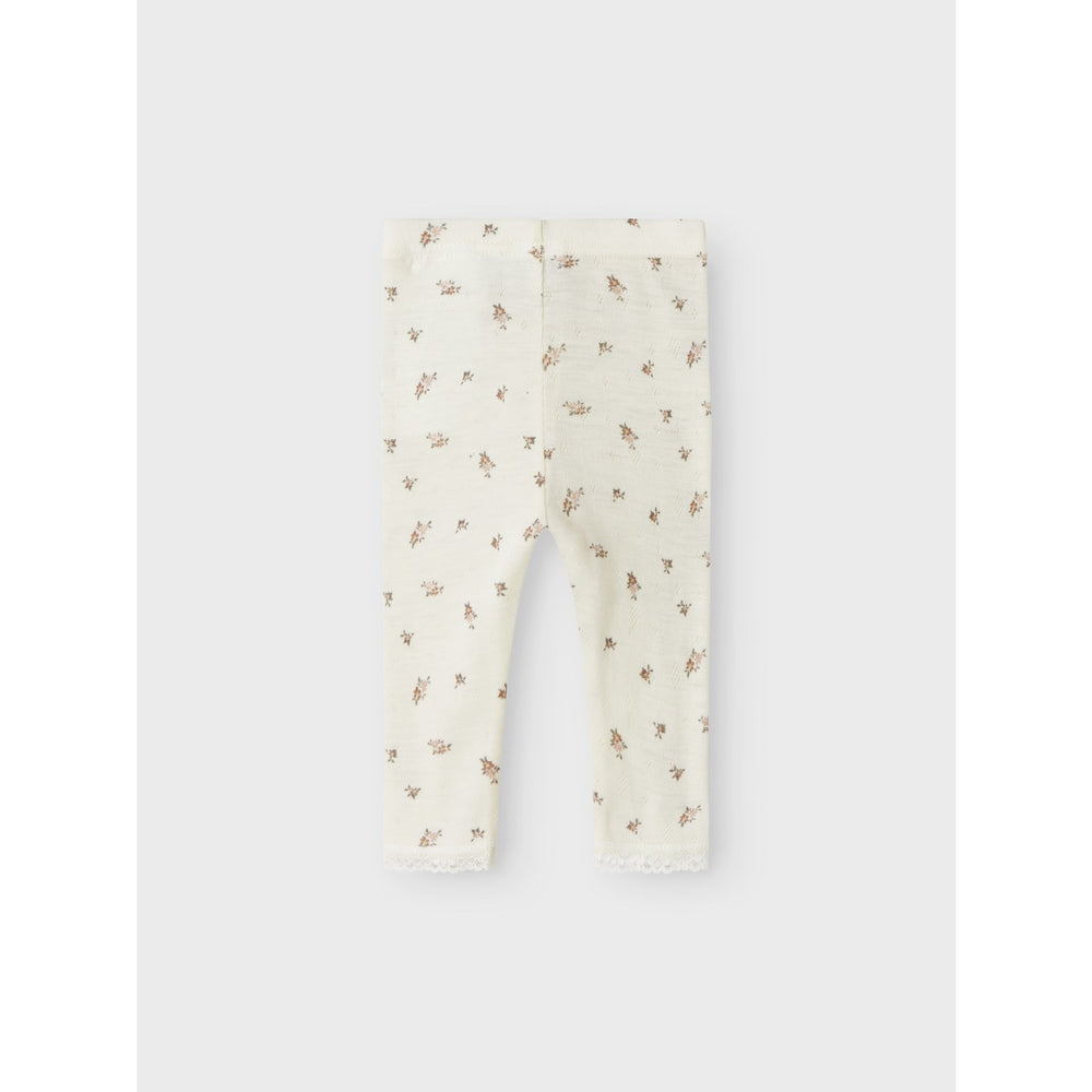 Køb Name It Snow White Small Flowers Nbfwang Uld Needle Leggings Noos
