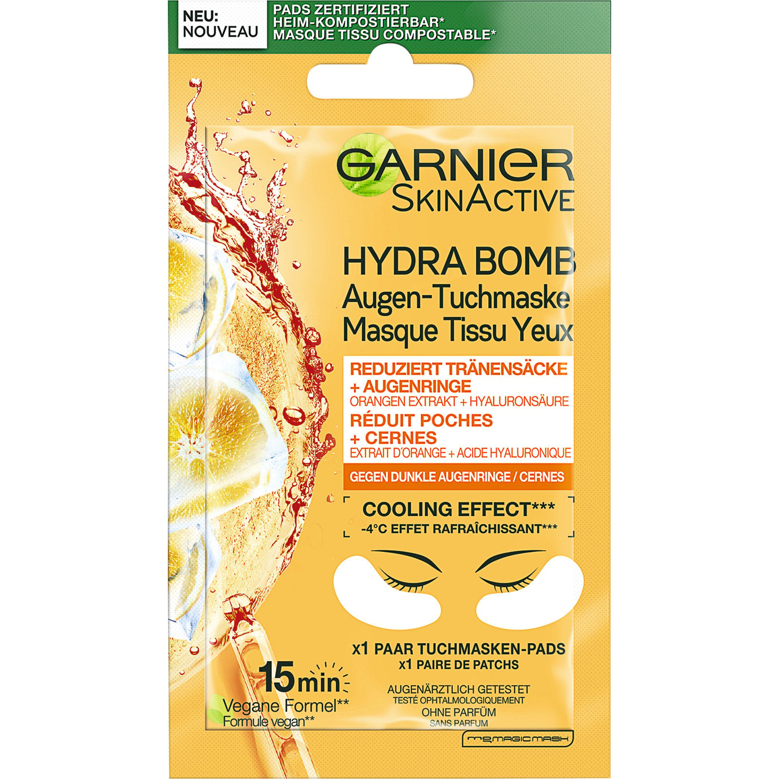 Garnier SkinActive Hydra Bomb Augen-Tuchmaske Orangenextrakt