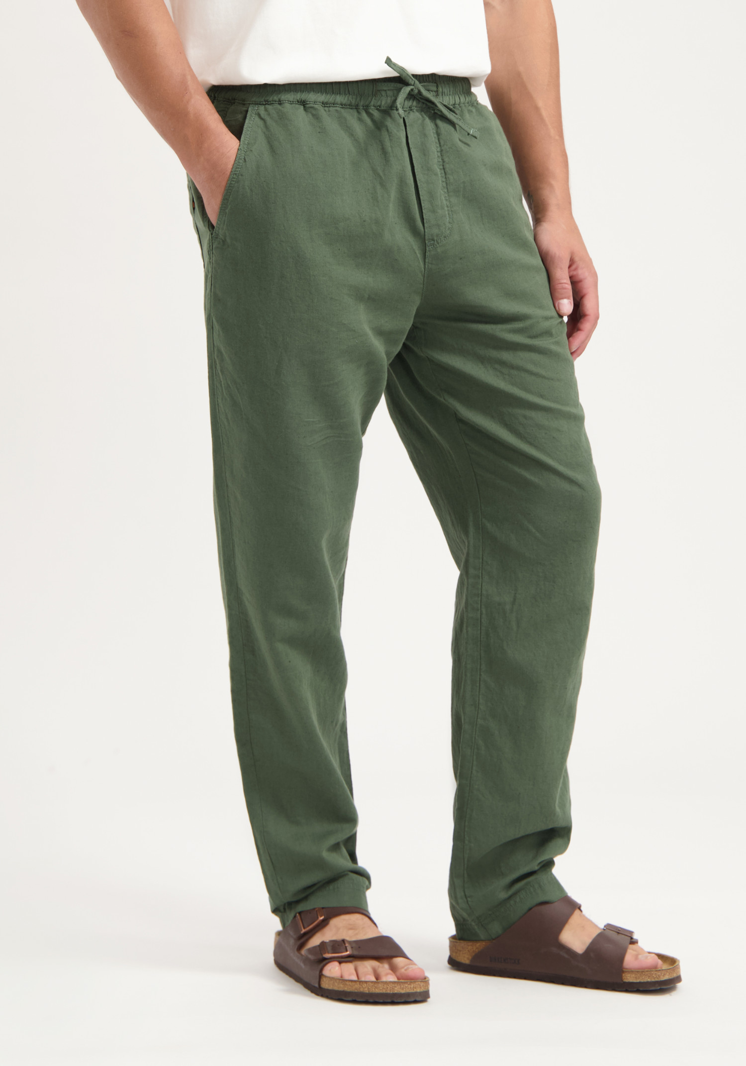 Kuyichi Leinenhose Tyler Moss Green